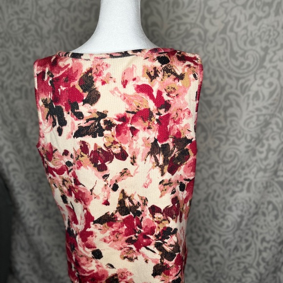 St. John Blk Label Exclusively For Neiman Marcus Sz L Floral Print gold shimmer - Picture 3 of 10